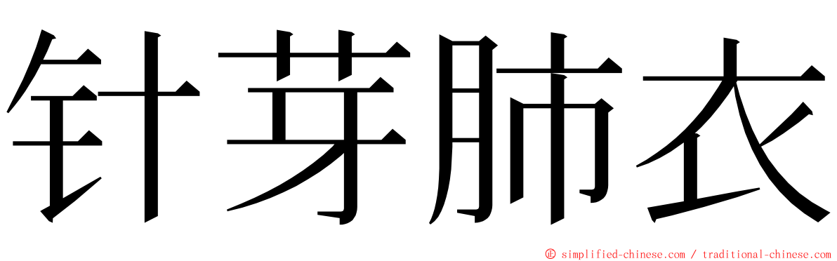 针芽肺衣 ming font