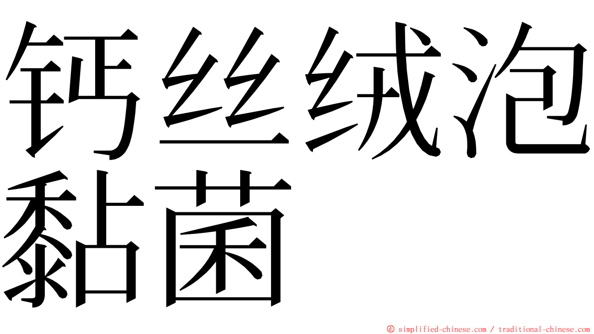 钙丝绒泡黏菌 ming font