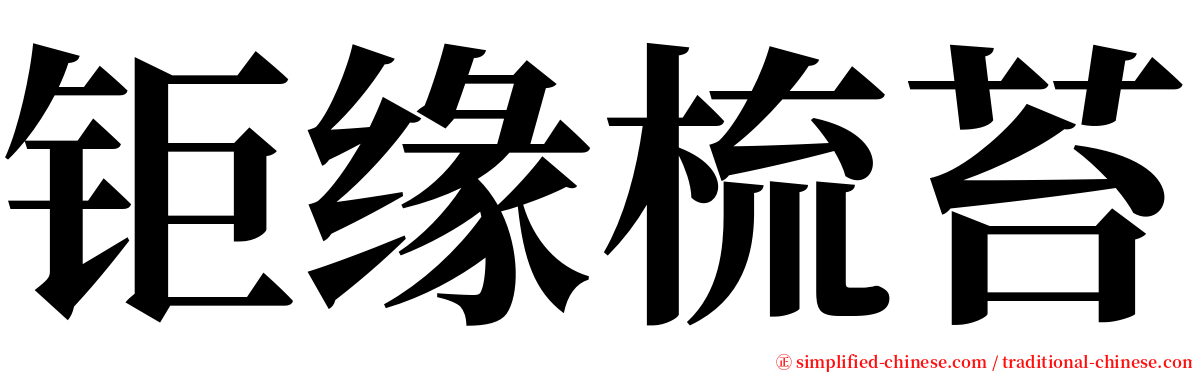 钜缘梳苔 serif font