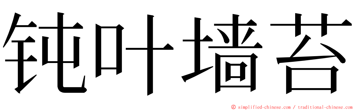 钝叶墙苔 ming font