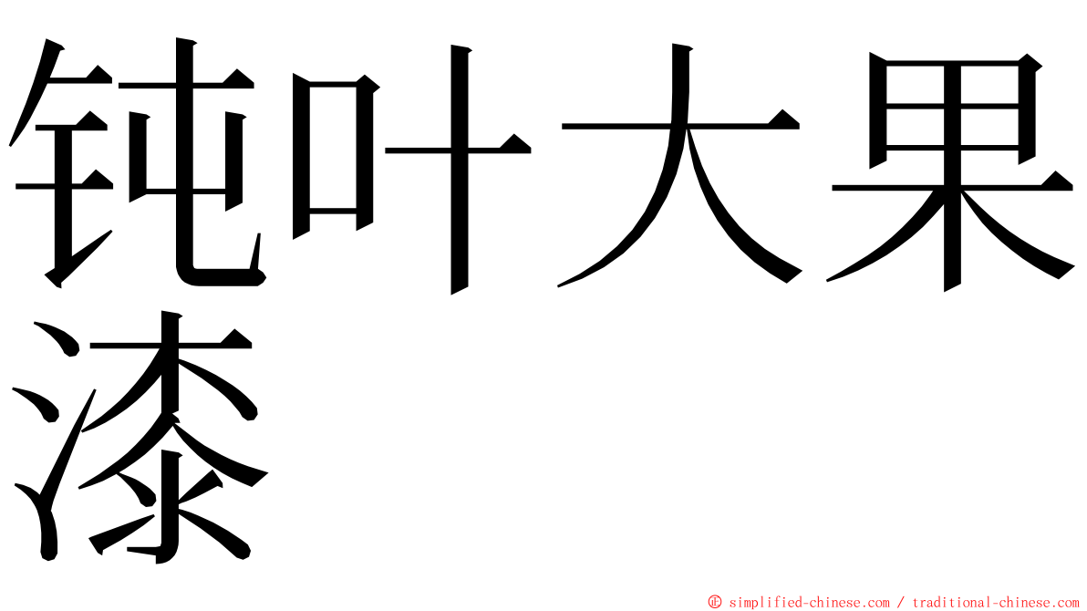 钝叶大果漆 ming font