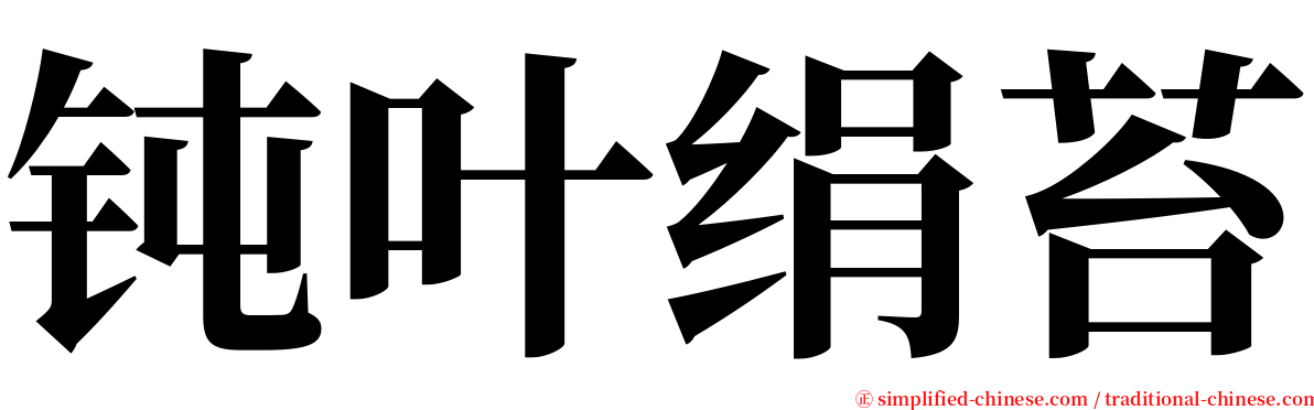 钝叶绢苔 serif font