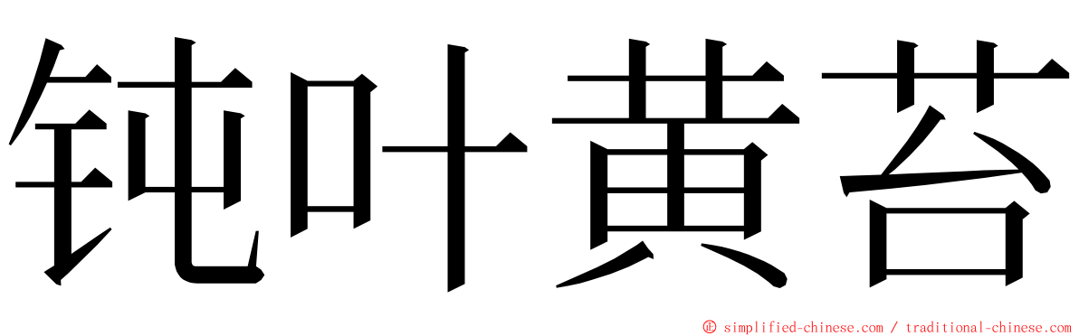 钝叶黄苔 ming font