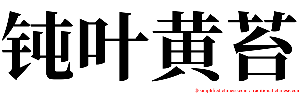 钝叶黄苔 serif font