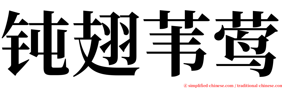 钝翅苇莺 serif font