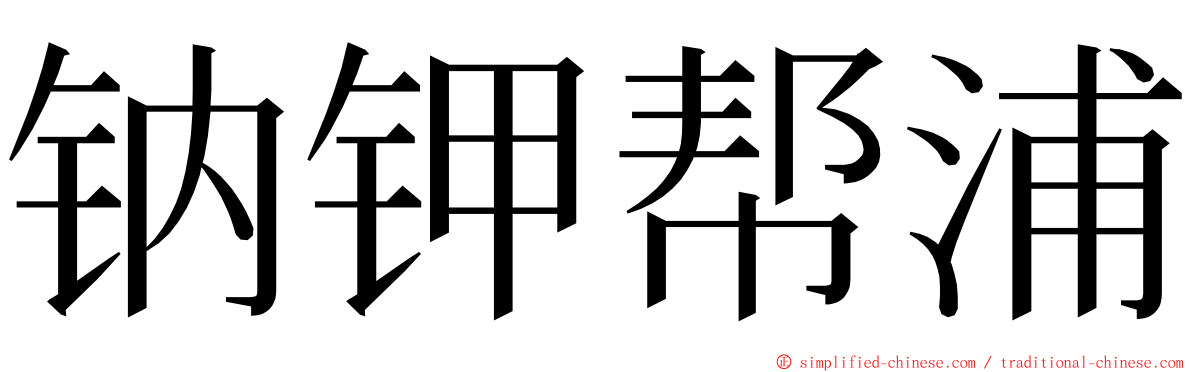 钠钾帮浦 ming font