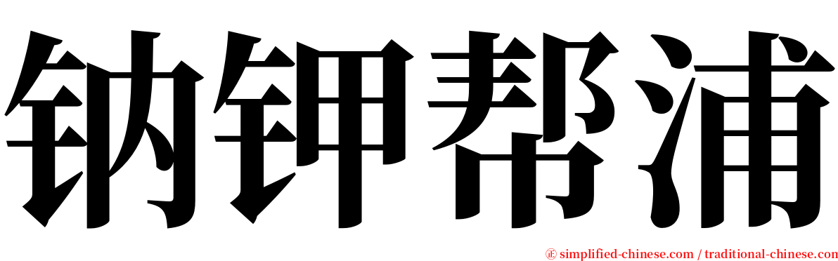 钠钾帮浦 serif font