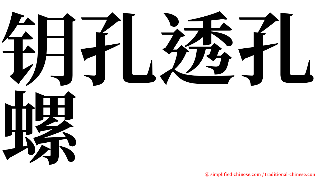 钥孔透孔螺 serif font