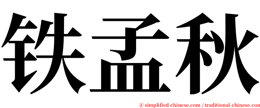 铁孟秋 serif font