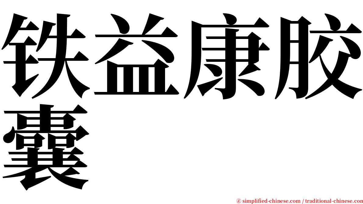 铁益康胶囊 serif font