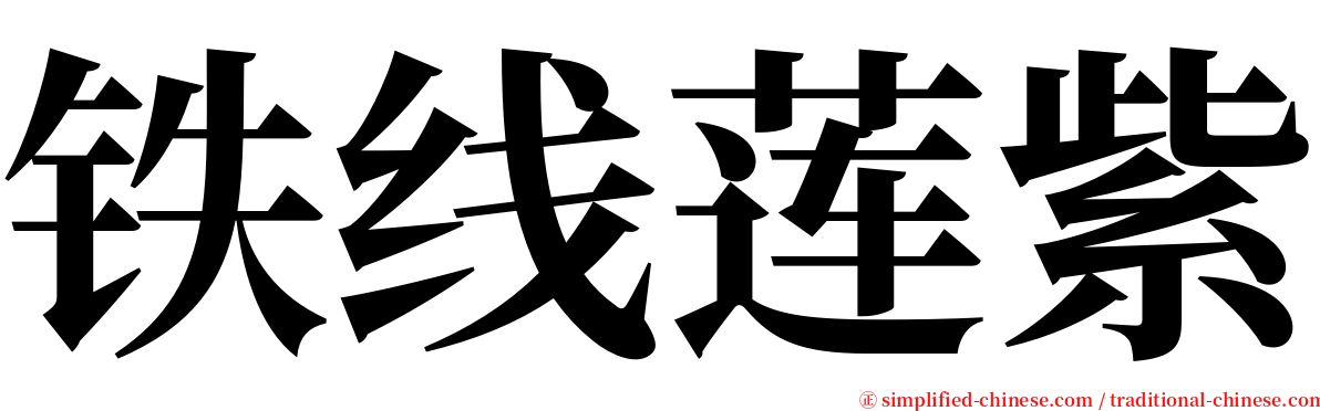 铁线莲紫 serif font