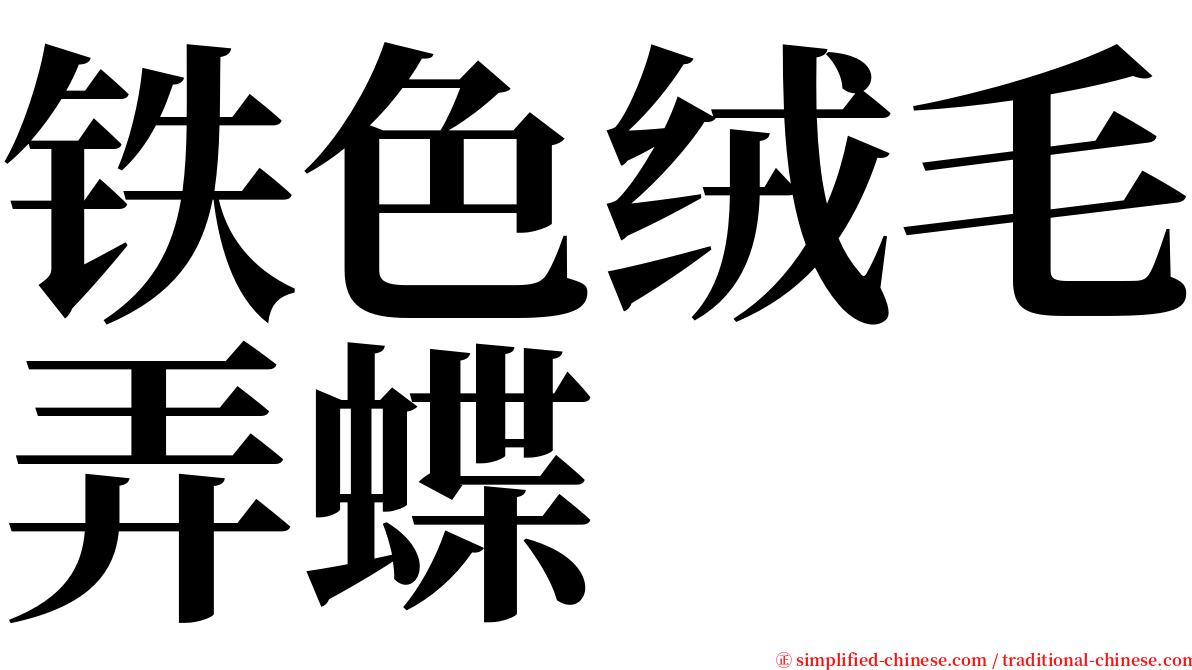 铁色绒毛弄蝶 serif font