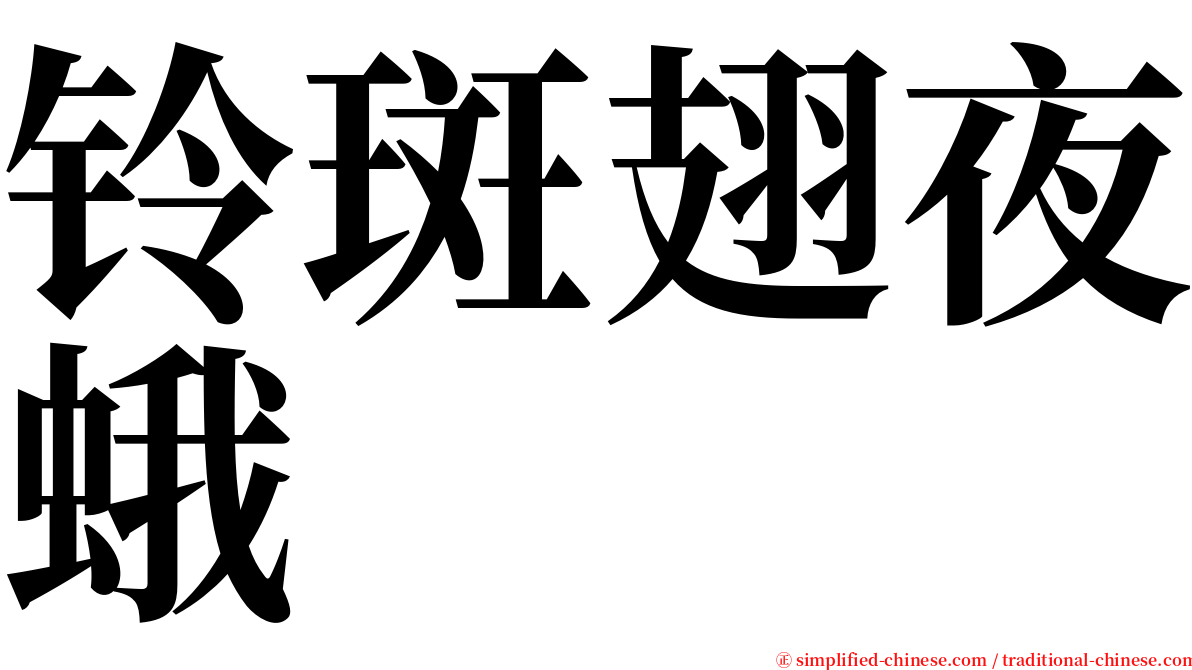 铃斑翅夜蛾 serif font