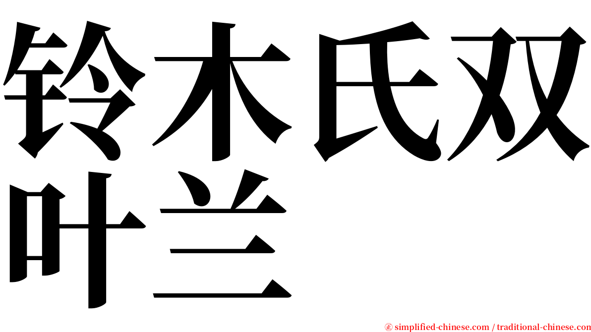 铃木氏双叶兰 serif font