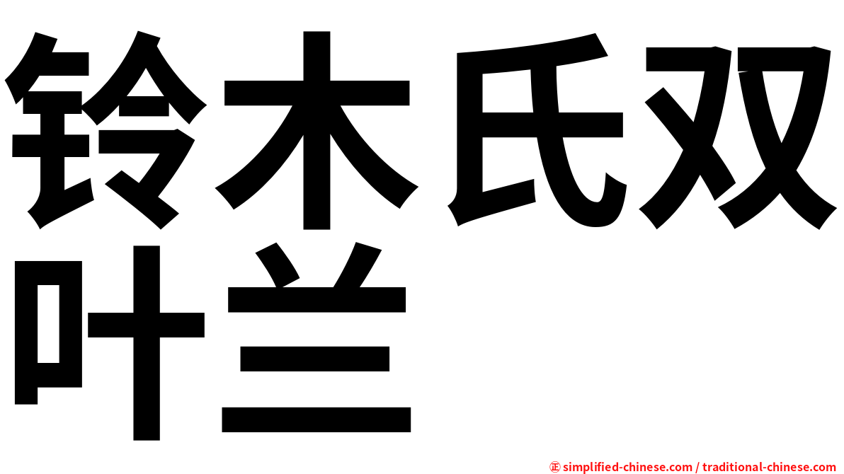 铃木氏双叶兰