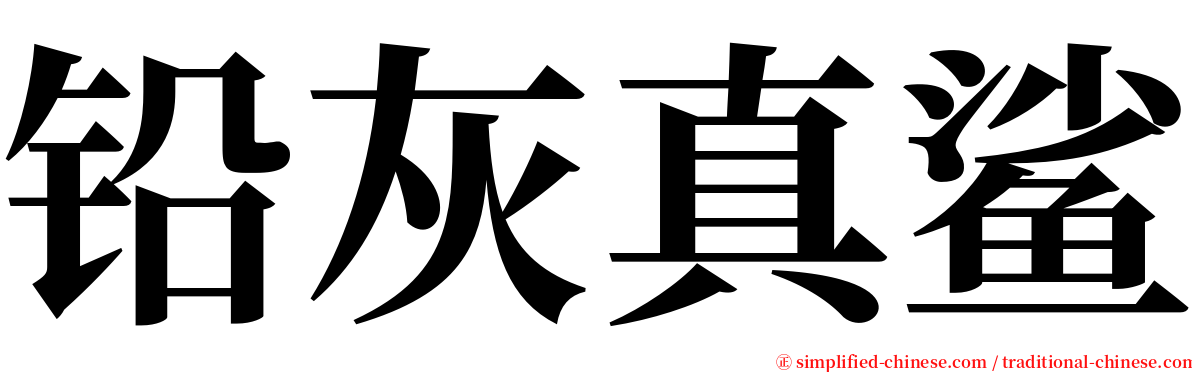 铅灰真鲨 serif font