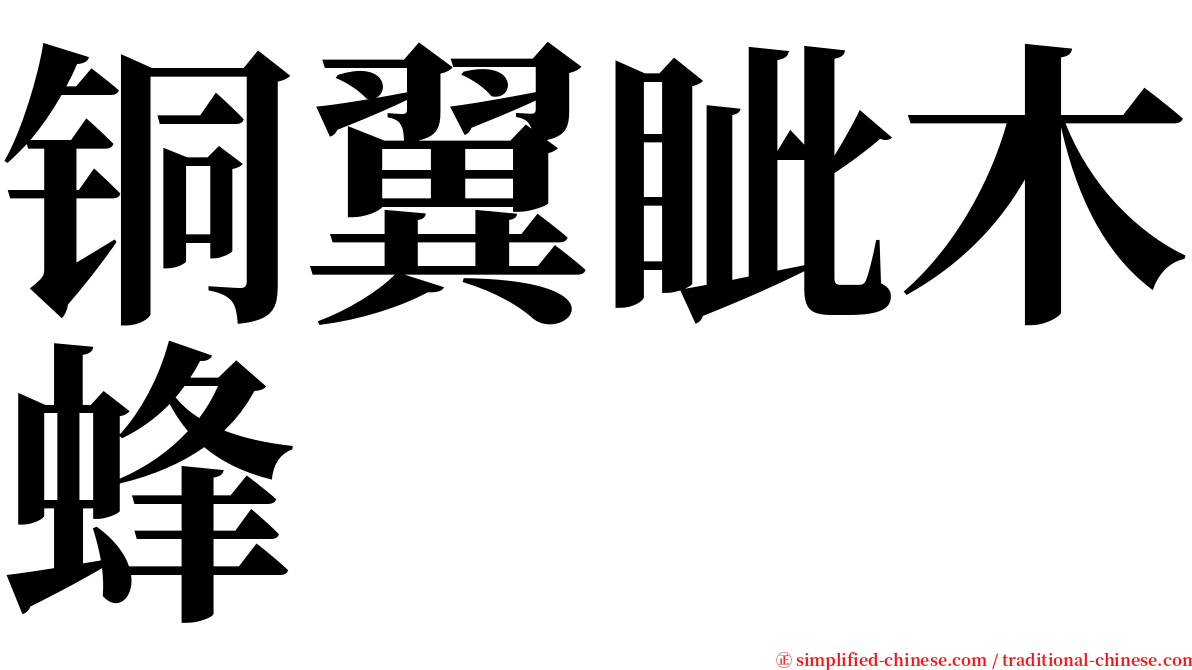 铜翼眦木蜂 serif font