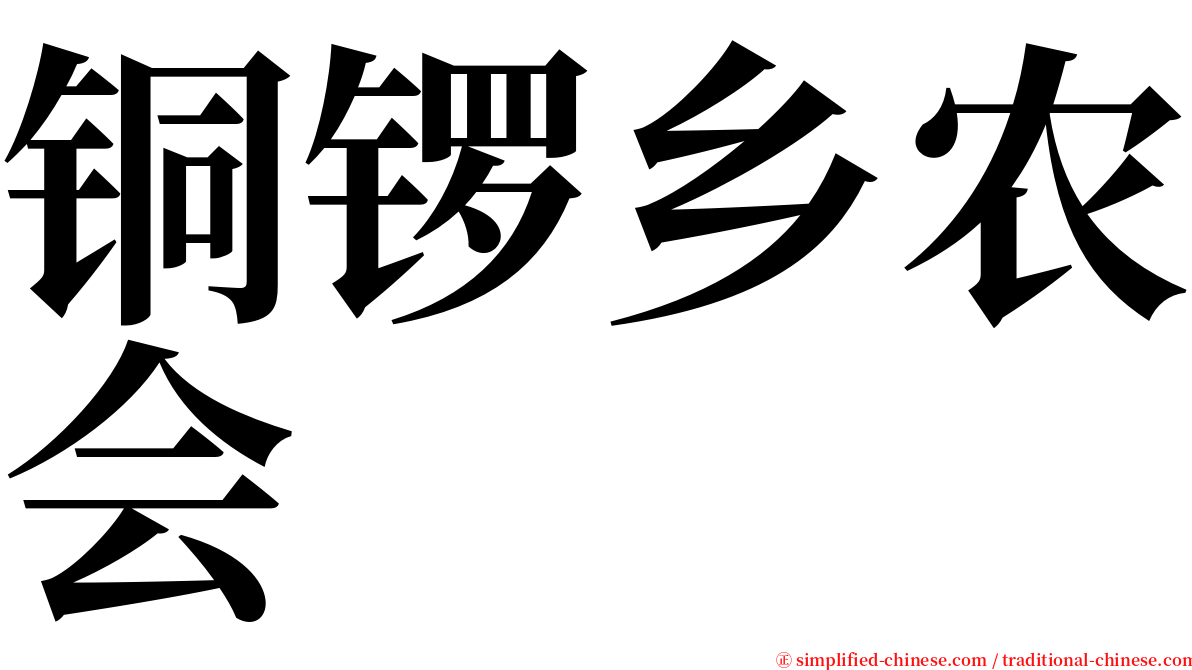 铜锣乡农会 serif font