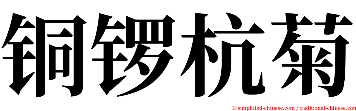 铜锣杭菊 serif font