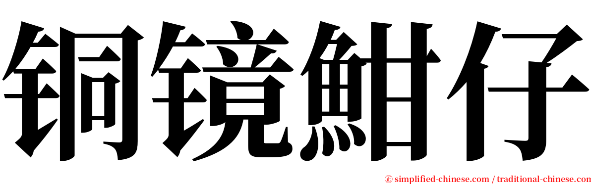 铜镜魽仔 serif font