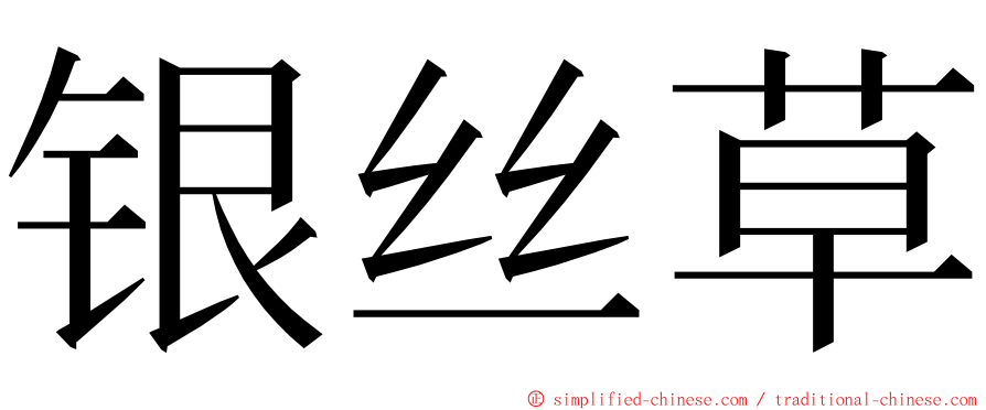 银丝草 ming font