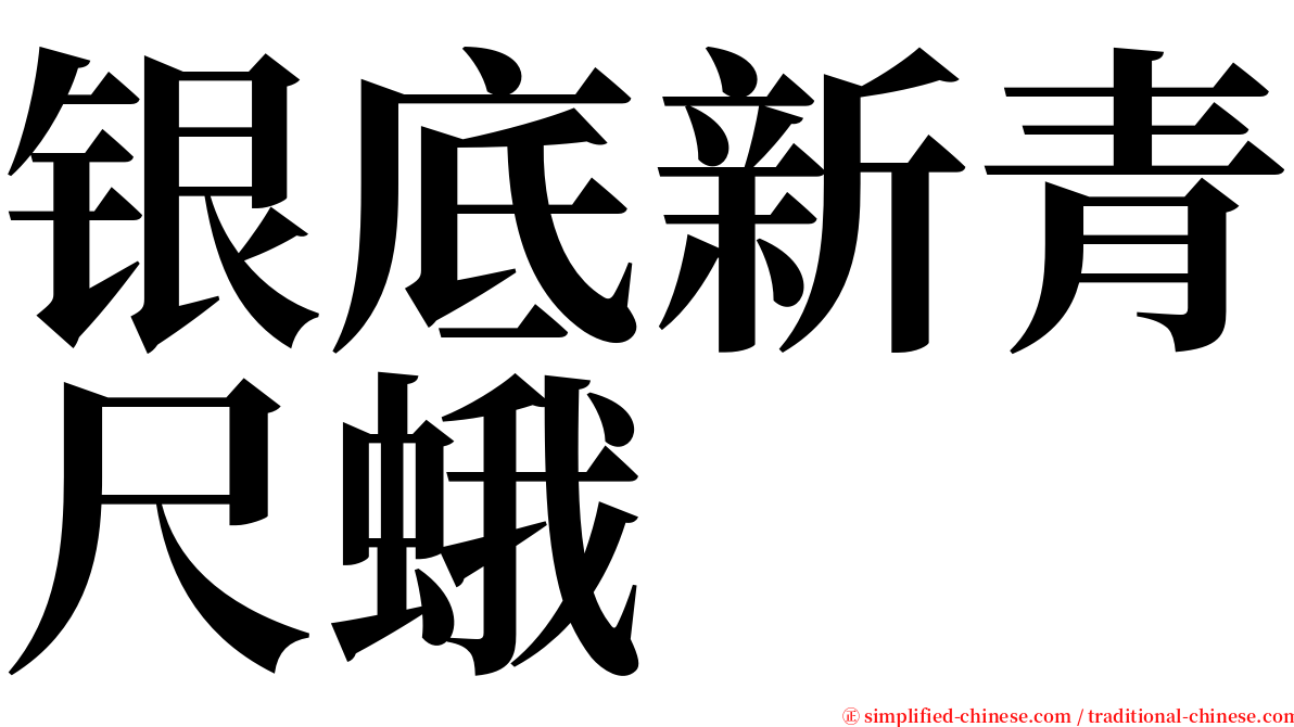 银底新青尺蛾 serif font