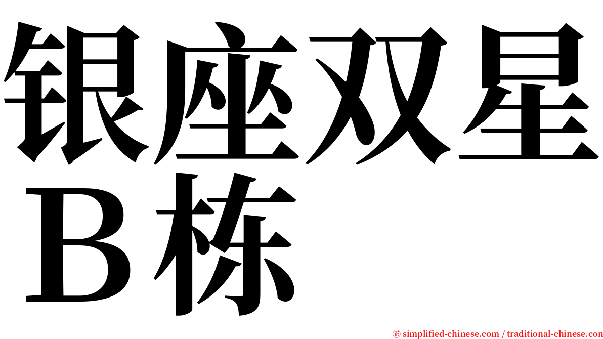 银座双星Ｂ栋 serif font