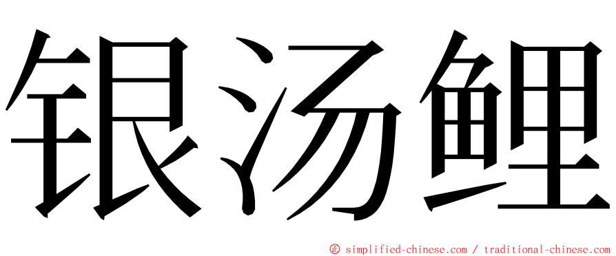 银汤鲤 ming font