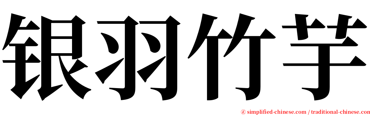 银羽竹芋 serif font