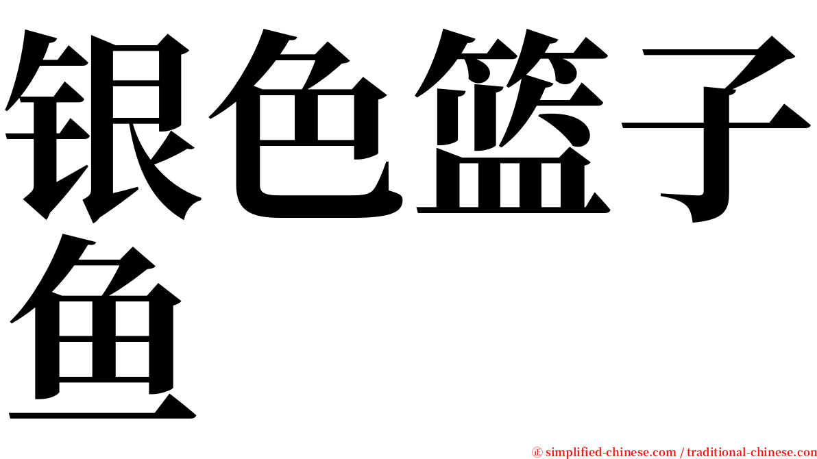 银色篮子鱼 serif font