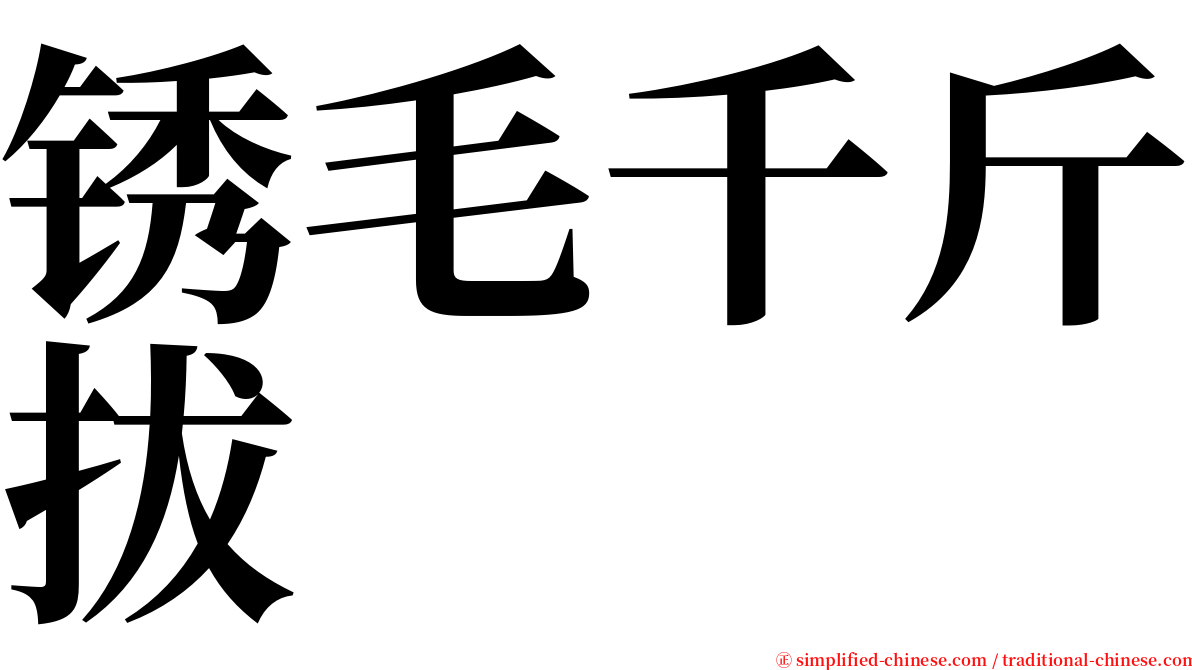 锈毛千斤拔 serif font