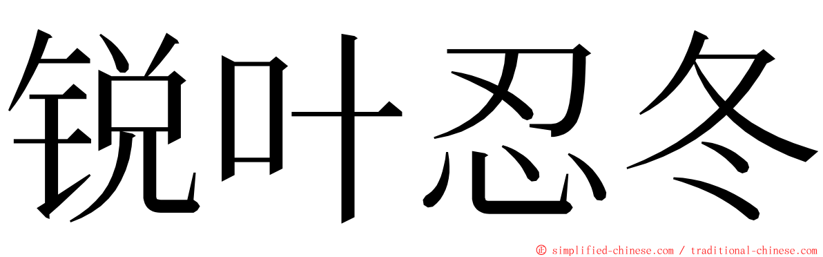 锐叶忍冬 ming font