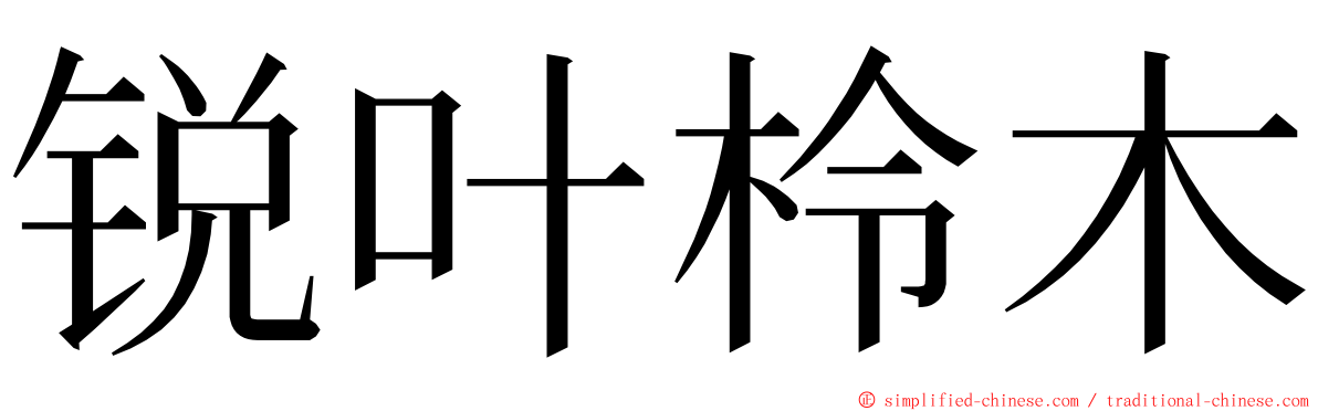 锐叶柃木 ming font