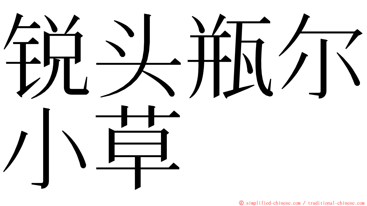 锐头瓶尔小草 ming font