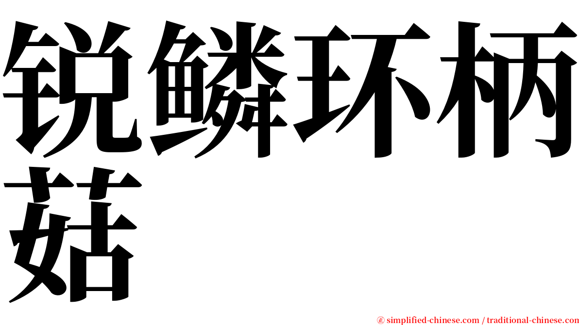 锐鳞环柄菇 serif font