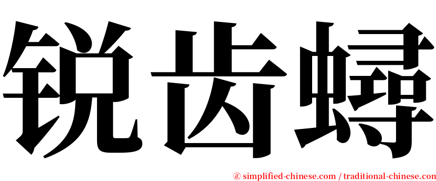 锐齿蟳 serif font