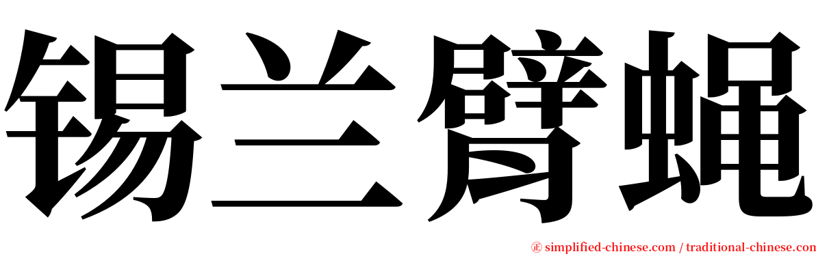 锡兰臂蝇 serif font