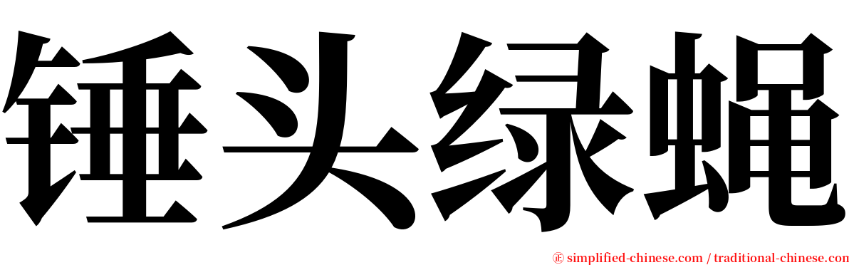 锤头绿蝇 serif font