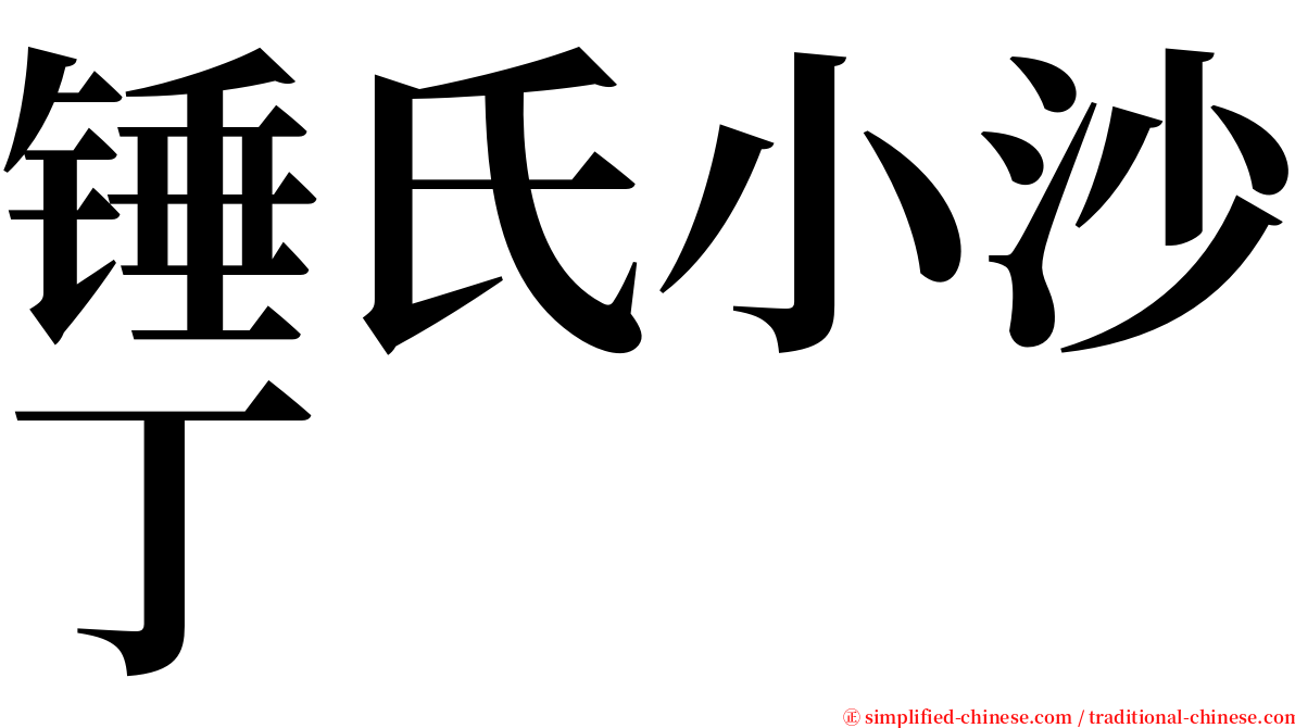 锤氏小沙丁 serif font