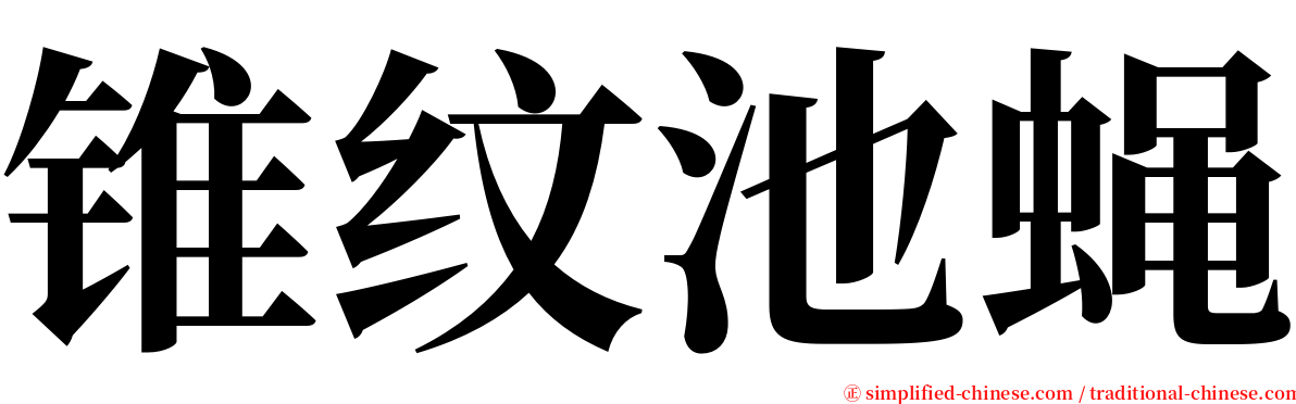 锥纹池蝇 serif font