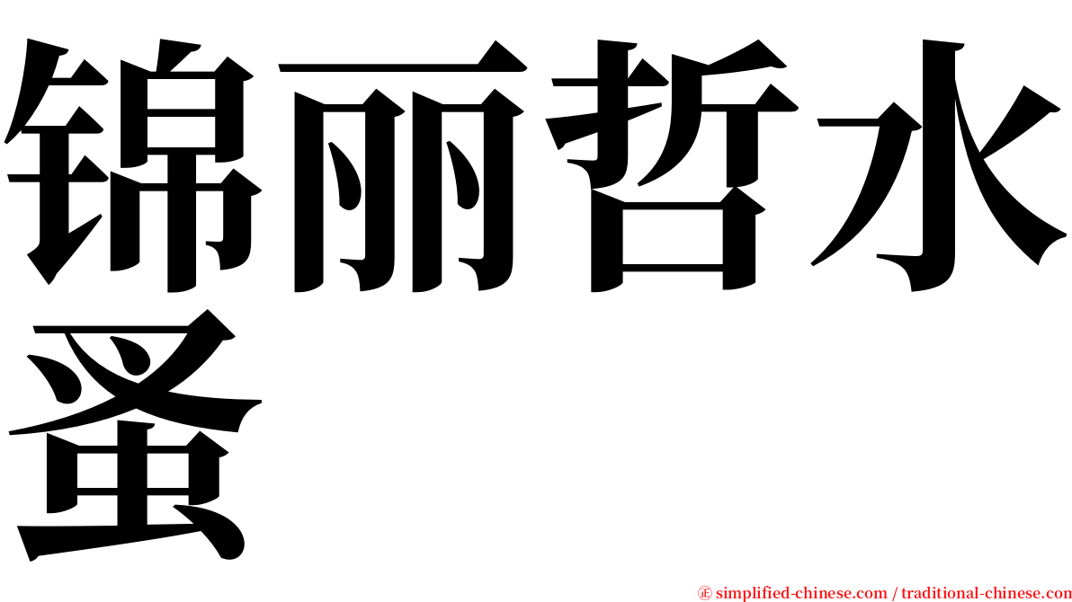 锦丽哲水蚤 serif font