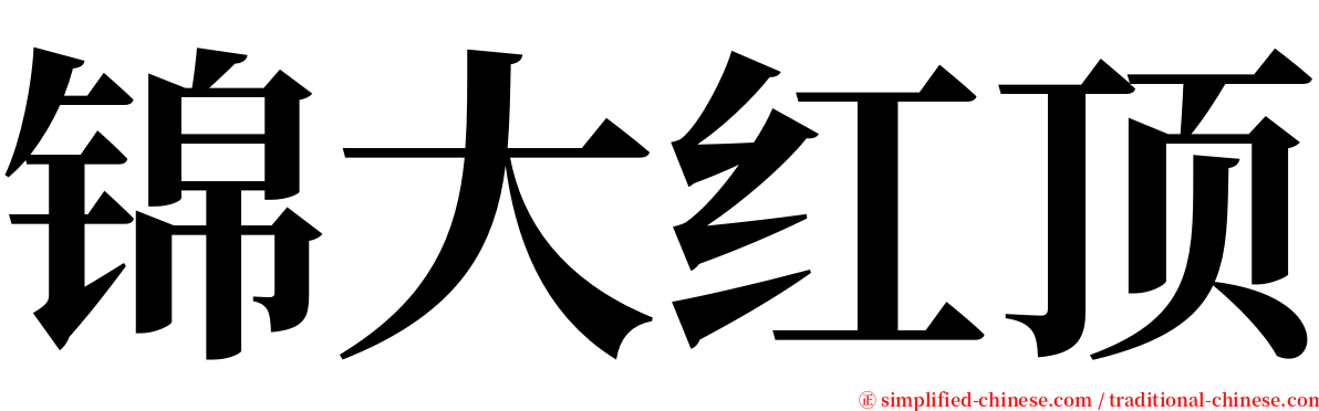 锦大红顶 serif font