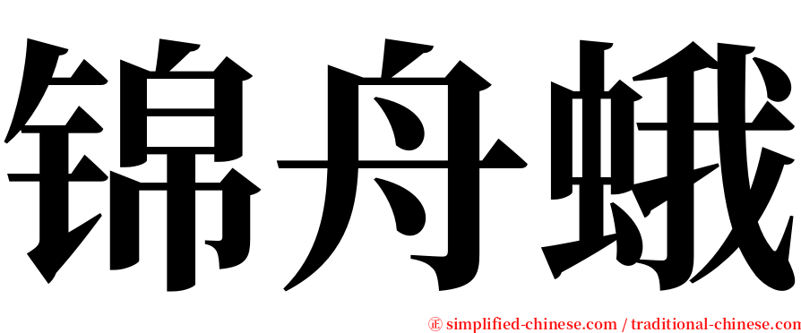 锦舟蛾 serif font