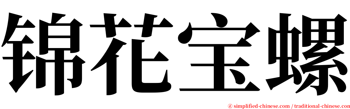 锦花宝螺 serif font