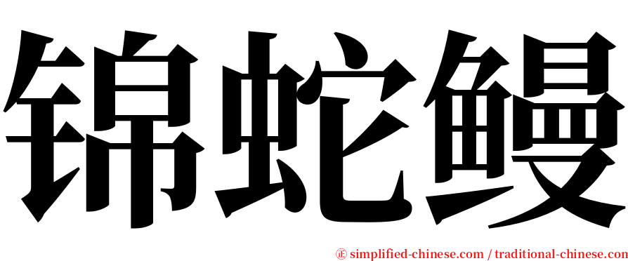 锦蛇鳗 serif font