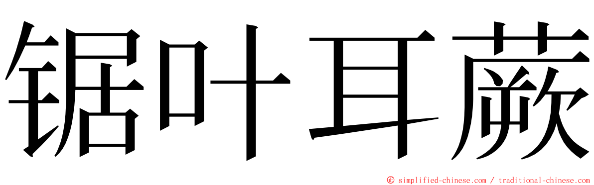 锯叶耳蕨 ming font