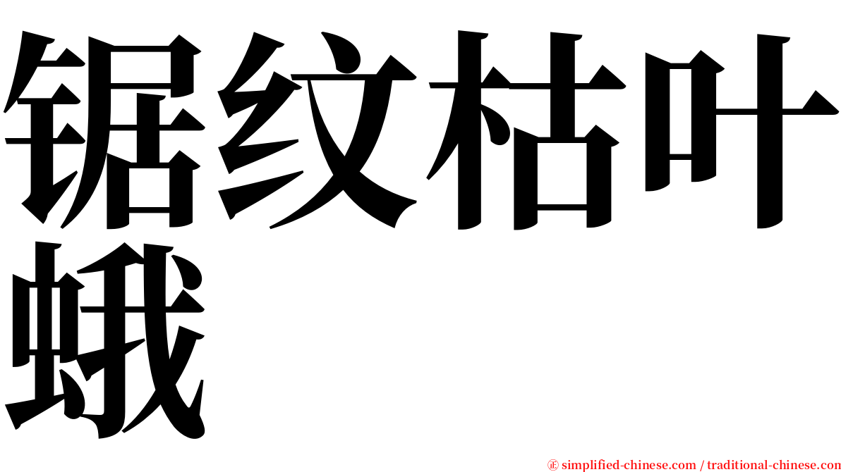 锯纹枯叶蛾 serif font