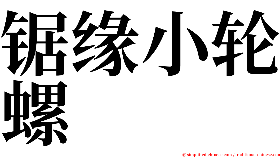 锯缘小轮螺 serif font