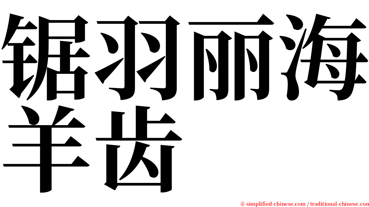 锯羽丽海羊齿 serif font