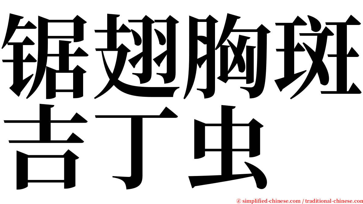 锯翅胸斑吉丁虫 serif font